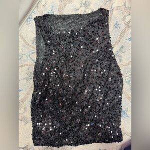 Black Sequin Tank
